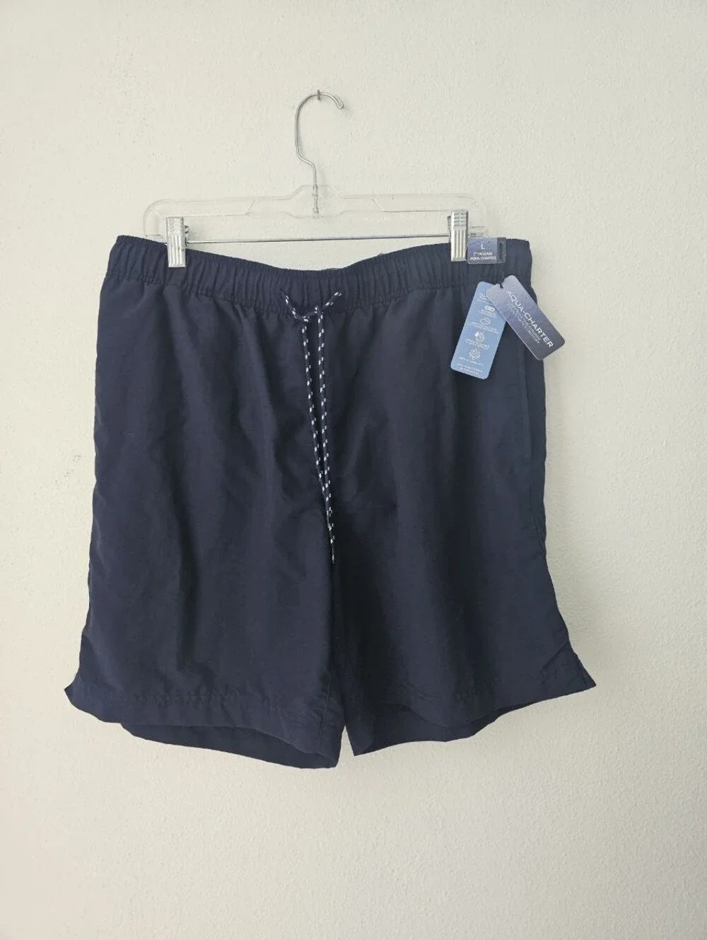 Roundtree & Yorke Aqua-Charter Men’s Swim Trunks – Navy Blue, Size L
